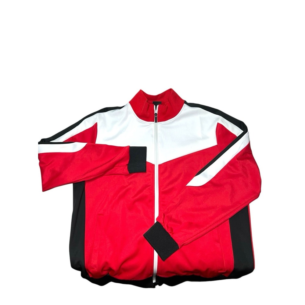 Jian‎ Wang Track Jacket Red Men's Size XXL Full Zip Very Nice